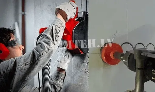 Štrobēšana un dimanta urbšana sienā